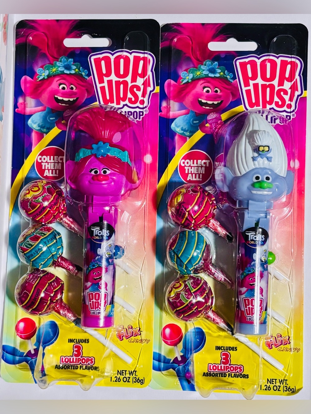 Trolls Pop Ups Lollipop Characters Poppy & Guy Diamond